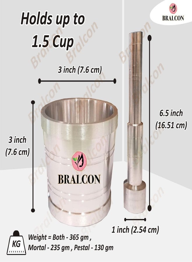 BRALCON Khalbatta for Kitchen | Okhli Masher | Morter & Pestle Set | Aluminium Khalbatta | Imam Dasta, Spice Mixer, khaldasta, okhli Masher, Kharal, okhli & musal - Image 3